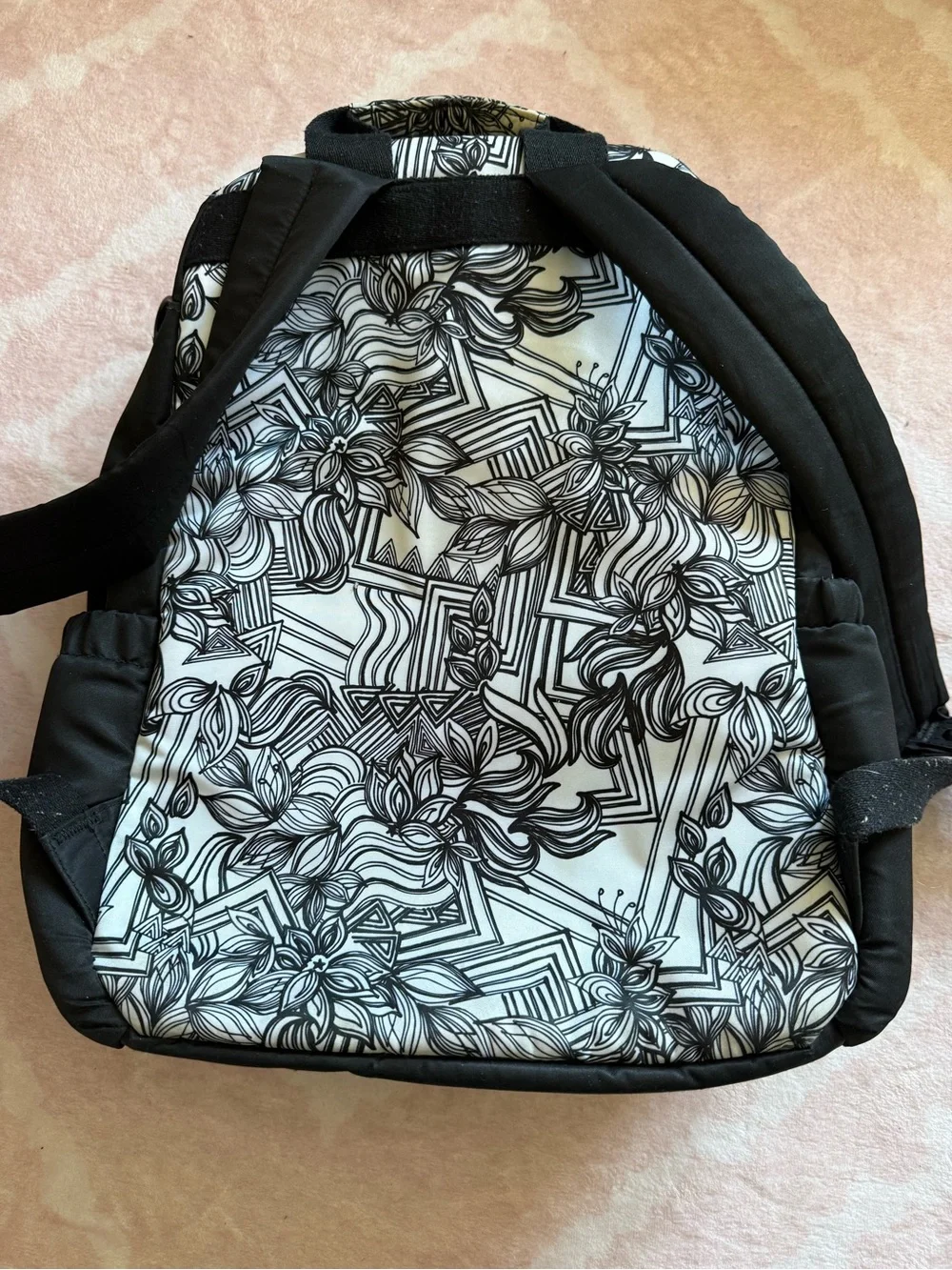 Jujube Be Zealous Diaper Bag Backpack Geometric Doodle Black and White